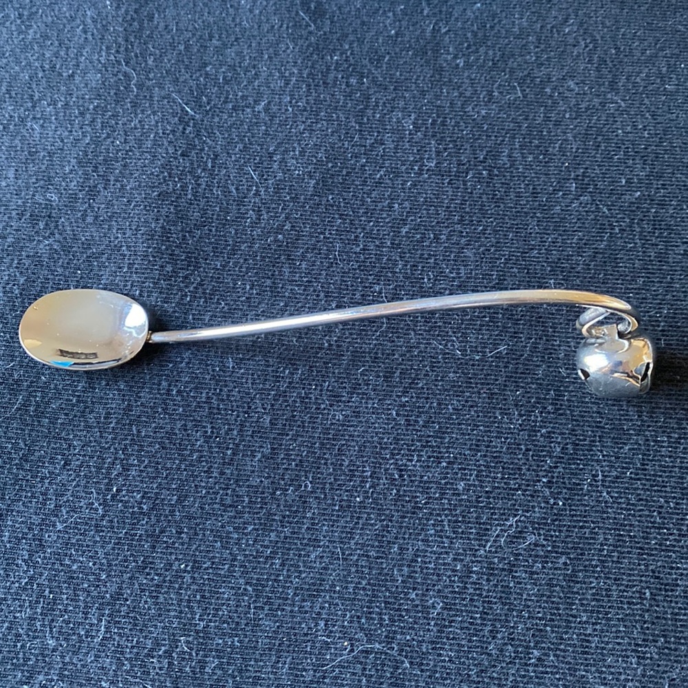 Vintage Rare Silver Plated Baby Spoon With Bell